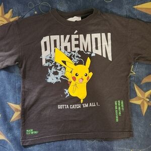 Zara Black and Yellow Pikachu Short Sleeve Tee